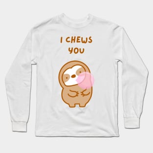 I Choose You Bubble Gum Sloth Long Sleeve T-Shirt